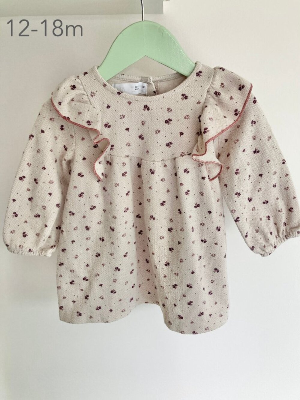 💙2/$25 Zara 12-18 Months Toddler Floral Paisley Cream Dress Fall Cottagecore